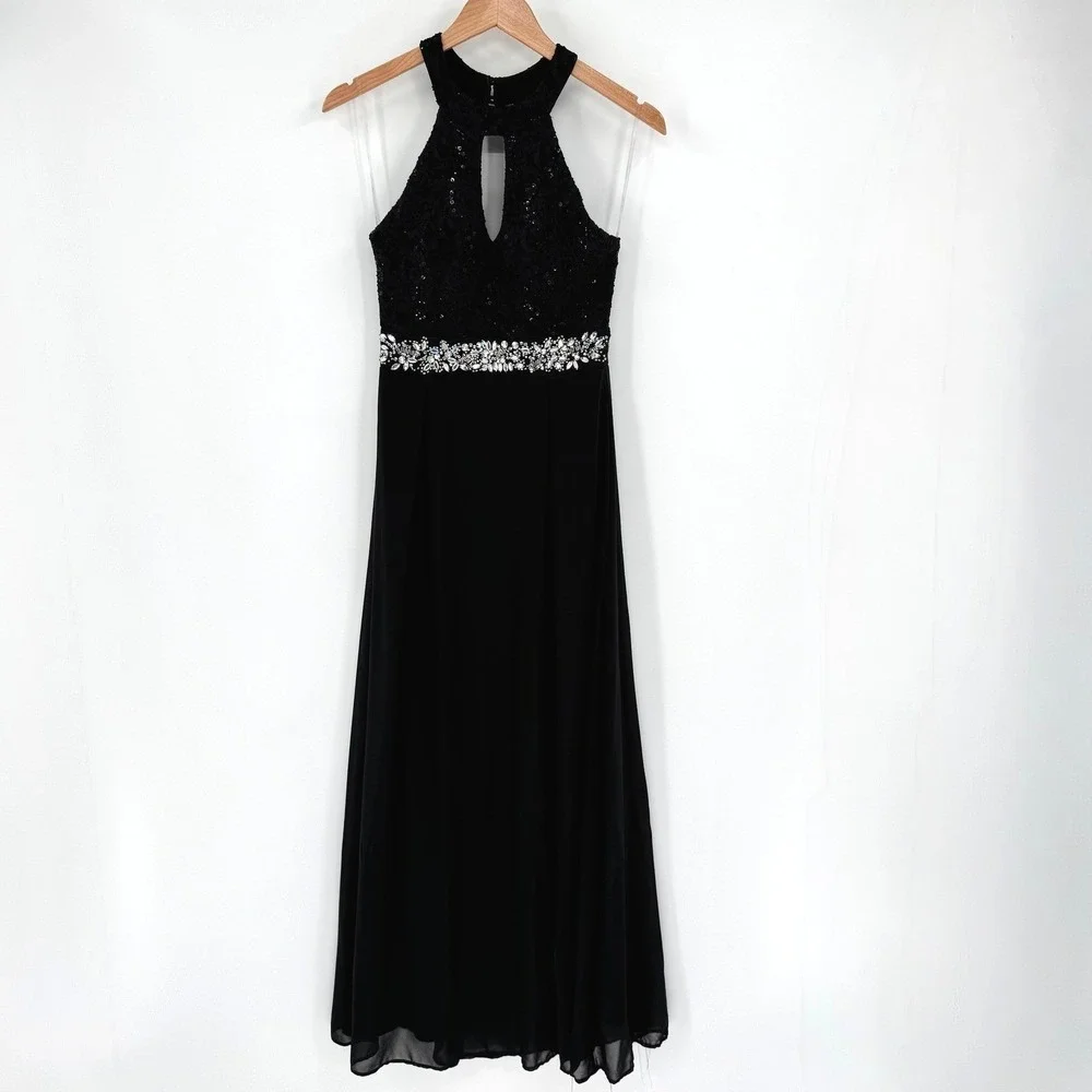 scala black sequin dress SCALA -61310 Plunging Sheath Evening Gown 00 / RAINBOW GOLD
